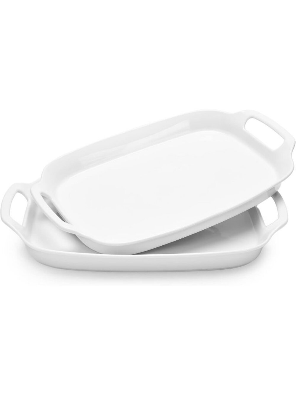 Large Porcelain Serving Tray Set with Handles - Perfect for Weddings